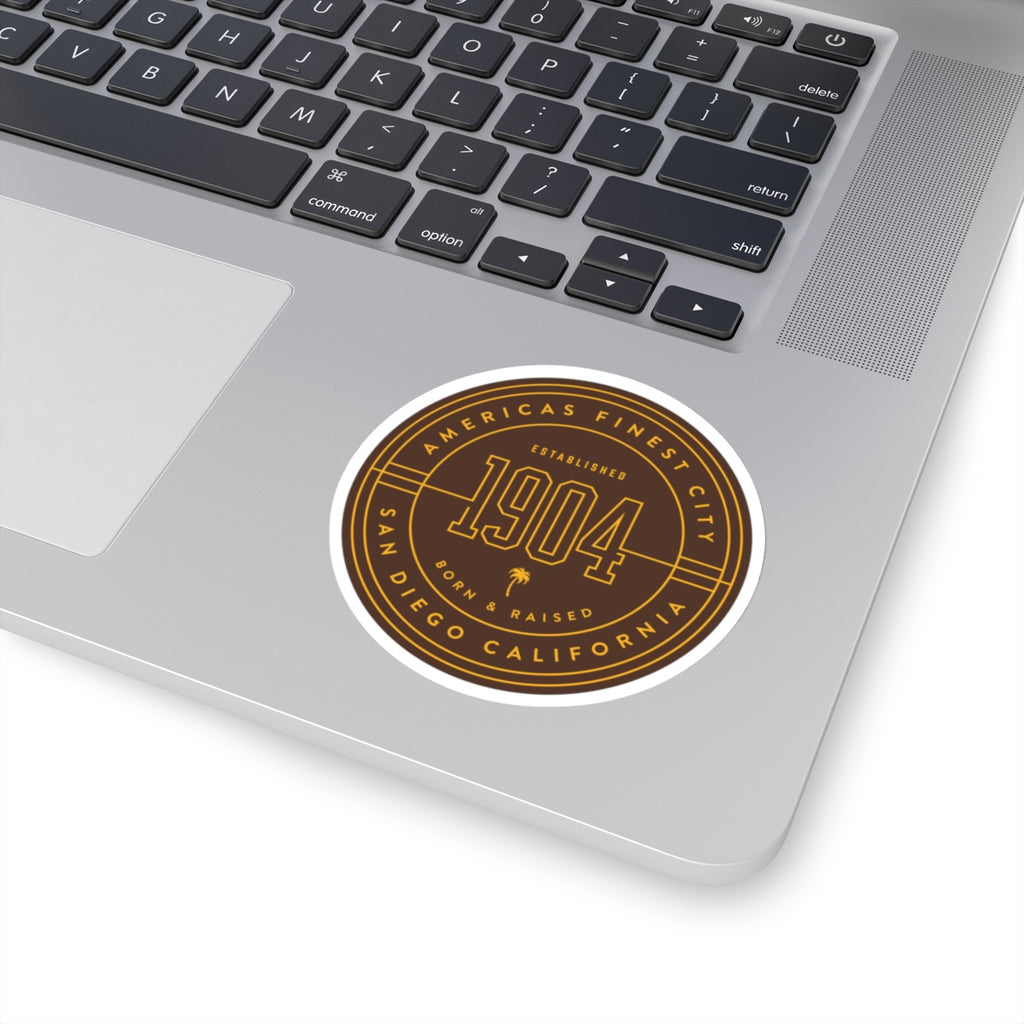 1904 Brown & Gold Circle Sticker